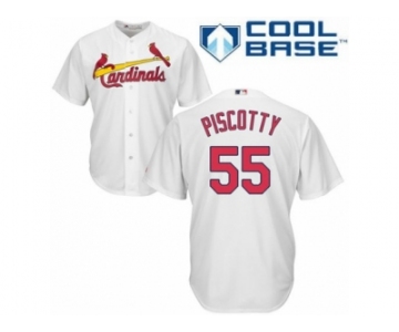 Men's Majestic St. Louis Cardinals #55 Stephen Piscotty Replica White Home Cool Base MLB Jersey