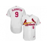 Men's Majestic St. Louis Cardinals #9 Enos Slaughter White Flexbase Authentic Collection MLB Jersey