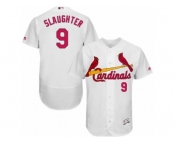 Men's Majestic St. Louis Cardinals #9 Enos Slaughter White Flexbase Authentic Collection MLB Jersey