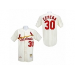 Men's Mitchell and Ness 1967 St. Louis Cardinals #30 Orlando Cepeda Replica Cream Throwback MLB Jersey