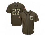 St. Louis Cardinals #27 Brett Cecil Authentic Green Salute to Service MLB Jersey