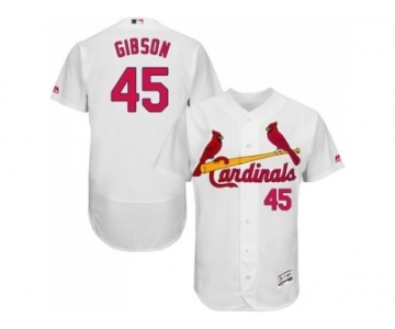 St.Louis Cardinals #45 Bob Gibson White Flexbase Authentic Collection Stitched Baseball Jersey