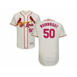 St.Louis Cardinals #50 Adam Wainwright Cream Flexbase Authentic Collection Stitched Baseball Jersey