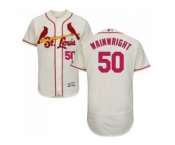 St.Louis Cardinals #50 Adam Wainwright Cream Flexbase Authentic Collection Stitched Baseball Jersey