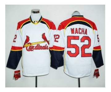 St.Louis Cardinals #52 Michael Wacha White Red Long Sleeve Stitched Baseball Jersey