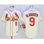 St.Louis Cardinals #9 Enos Slaughter Cream Cool Base Stitched MLB Jersey[Slaughter]