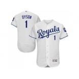 Kansas City Royals #1 Jarrod Dyson White Flexbase Authentic Collection Stitched Baseball Jersey