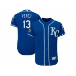 Kansas City Royals #13 Salvador Perez Royal 2017 Spring Training Flexbase Authentic Collection Stitched Baseball Jersey