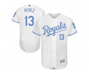 Kansas City Royals #13 Salvador Perez White Flexbase Authentic Collection 2016 Father's Day Stitched Baseball Jersey