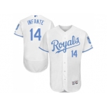 Kansas City Royals #14 Omar Infante White Flexbase Authentic Collection 2016 Father's Day Stitched Baseball Jersey