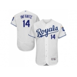 Kansas City Royals #14 Omar Infante White Flexbase Authentic Collection Stitched Baseball Jersey