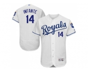 Kansas City Royals #14 Omar Infante White Flexbase Authentic Collection Stitched Baseball Jersey