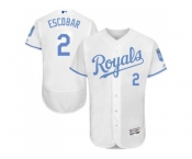 Kansas City Royals #2 Alcides Escobar White Flexbase Authentic Collection 2016 Father's Day Stitched Baseball Jersey