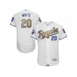 Kansas City Royals #20 Frank White White 2015 World Series Champions Gold Program FlexBase Authentic Stitched MLB Jersey