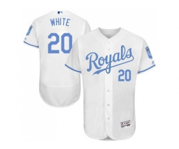 Kansas City Royals #20 Frank White White Flexbase Authentic Collection 2016 Father's Day Stitched Baseball Jersey