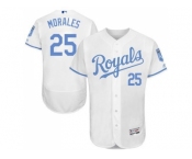 Kansas City Royals #25 Kendrys Morales White Flexbase Authentic Collection 2016 Father's Day Stitched Baseball Jersey