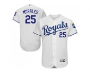 Kansas City Royals #25 Kendrys Morales White Flexbase Authentic Collection Stitched Baseball Jersey