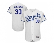 Kansas City Royals #30 Yordano Ventura White Flexbase Authentic Collection Stitched Baseball Jersey