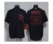 Kansas City Royals #35 Eric Hosmer Black Strip Stitched MLB Jersey