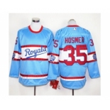 Kansas City Royals #35 Eric Hosmer Light Blue Long Sleeve Stitched MLB Jersey