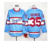 Kansas City Royals #35 Eric Hosmer Light Blue Long Sleeve Stitched MLB Jersey