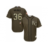 Kansas City Royals #36 Edinson Volquez Green Salute to Service Stitched Baseball Jersey