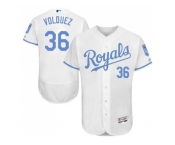 Kansas City Royals #36 Edinson Volquez White Flexbase Authentic Collection 2016 Father's Day Stitched Baseball Jersey