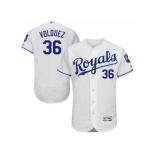 Kansas City Royals #36 Edinson Volquez White Flexbase Authentic Collection Stitched Baseball Jersey