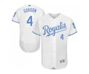 Kansas City Royals #4 Alex Gordon White Flexbase Authentic Collection 2016 Father's Day Stitched Baseball Jersey