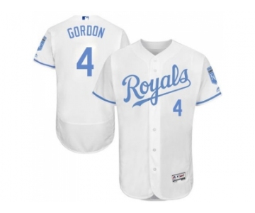 Kansas City Royals #4 Alex Gordon White Flexbase Authentic Collection 2016 Father's Day Stitched Baseball Jersey