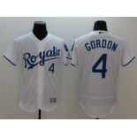 Kansas City Royals #4 Alex Gordon White Flexbase Authentic Collection Stitched Baseball Jersey