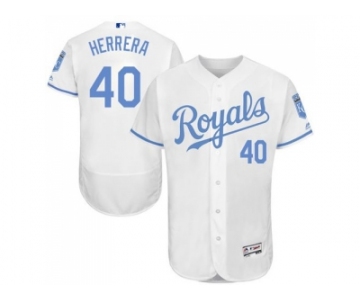 Kansas City Royals #40 Kelvin Herrera White Flexbase Authentic Collection 2016 Father's Day Stitched Baseball Jersey