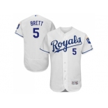 Kansas City Royals #5 George Brett White Flexbase Authentic Collection Stitched Baseball Jersey