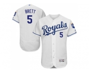 Kansas City Royals #5 George Brett White Flexbase Authentic Collection Stitched Baseball Jersey