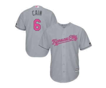 Kansas City Royals #6 Lorenzo Cain Gary Home 2016 Mother's Day Cool Base Jersey