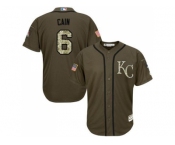 Kansas City Royals #6 Lorenzo Cain Green Salute to Service Stitched MLB Jersey