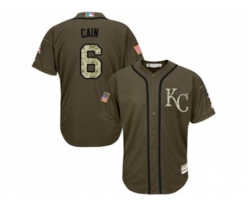 Kansas City Royals #6 Lorenzo Cain Green Salute to Service Stitched MLB Jersey