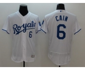 Kansas City Royals #6 Lorenzo Cain White Flexbase Authentic Collection Stitched Baseball Jersey