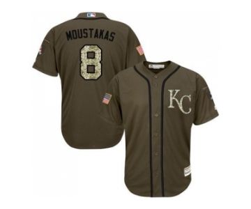 Kansas City Royals #8 Mike Moustakas Green Salute to Service Stitched MLB Jersey