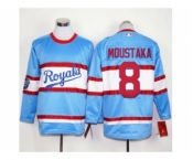 Kansas City Royals #8 Mike Moustakas Light Blue Long Sleeve Stitched MLB Jersey