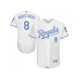 Kansas City Royals #8 Mike Moustakas White Flexbase Authentic Collection 2016 Father's Day Stitched Baseball Jersey