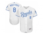 Kansas City Royals #8 Mike Moustakas White Flexbase Authentic Collection 2016 Father's Day Stitched Baseball Jersey