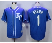 Men Kansas City Royals #1 Jarrod Dyson Blue 2016 Official Cool Base Jersey