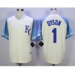 Men Kansas City Royals #1 Jarrod Dyson Cream 2016 Official Cool Base Jersey