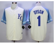 Men Kansas City Royals #1 Jarrod Dyson Cream 2016 Official Cool Base Jersey