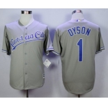 Men Kansas City Royals #1 Jarrod Dyson Gray 2016 Official Cool Base Jersey