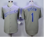 Men Kansas City Royals #1 Jarrod Dyson Gray 2016 Official Cool Base Jersey