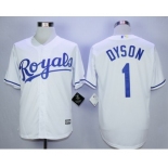 Men Kansas City Royals #1 Jarrod Dyson White 2016 Official Cool Base Jersey