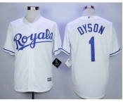 Men Kansas City Royals #1 Jarrod Dyson White 2016 Official Cool Base Jersey