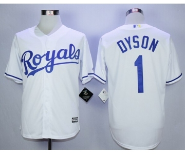 Men Kansas City Royals #1 Jarrod Dyson White 2016 Official Cool Base Jersey